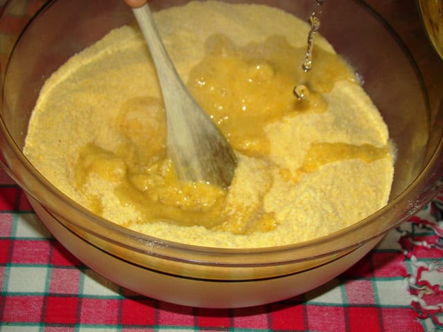 Farina di mais con acqua
