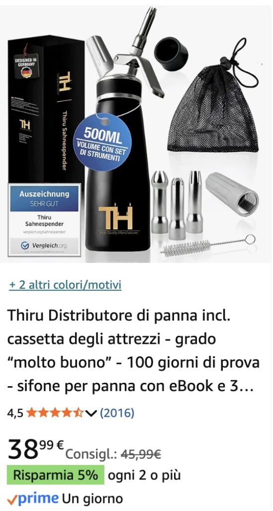 Sifone per emulsioni e spume