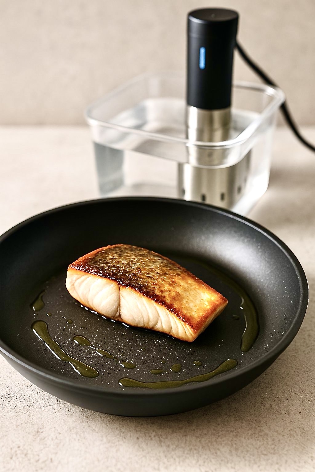 Trancio di salmone cotto sottovuoto