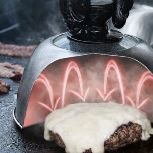 Cloche per hamburger gourmet che trattiene il calore e scioglie i formaggi sul patty